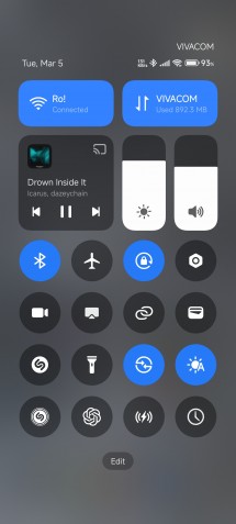Control Center and media playback controls