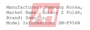 Galaxy Z Fold6 Ultra and Z Fold6 model names
