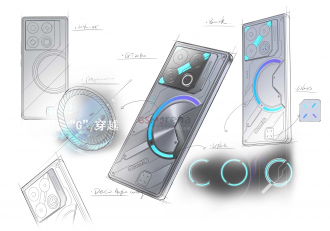 Infinix GT 20 Pro design sketches