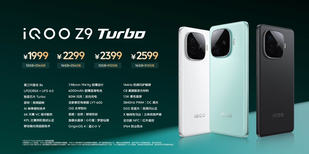  Z9 Turbo leads the pack with SD 8s Gen 3 and 6,000 mAh battery 