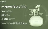 Realme Buds T110 TWS earphones launching in India on April 15