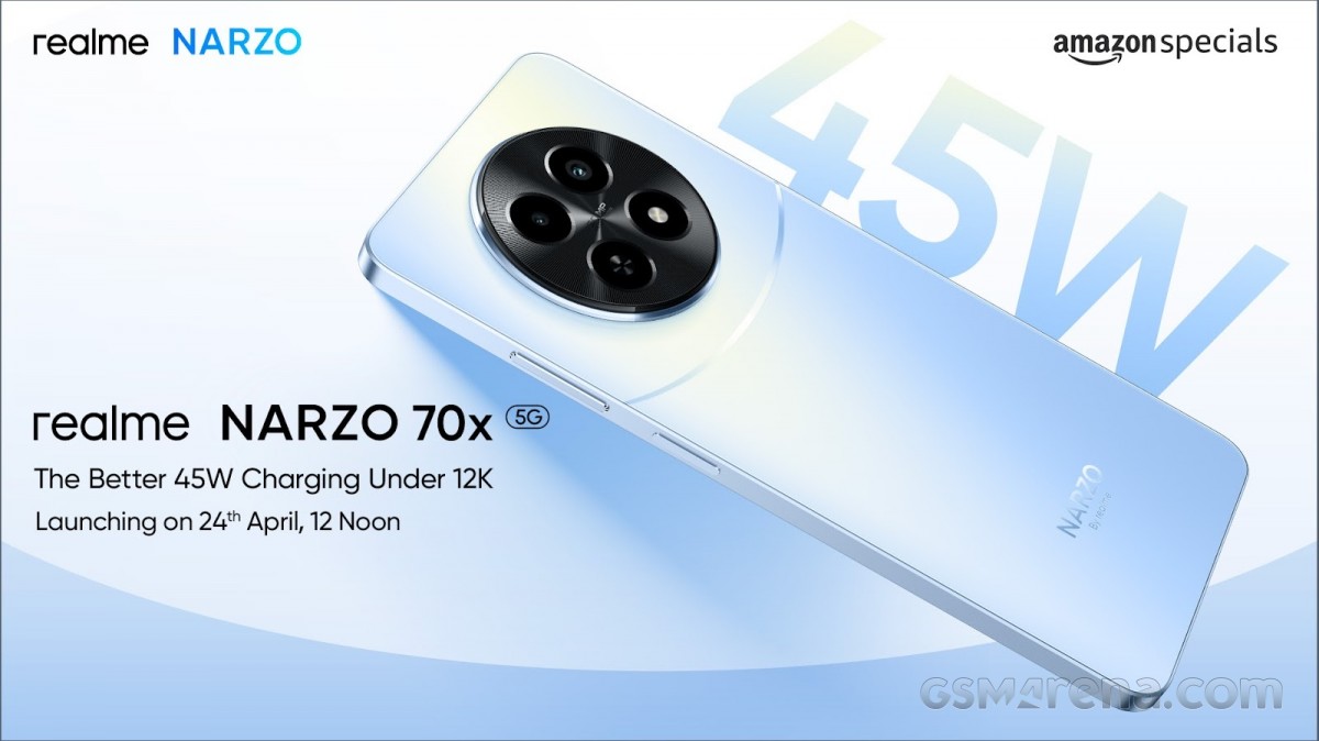Realme  Раскрыта дата запуска Narzo 70x 5G и основные характеристики