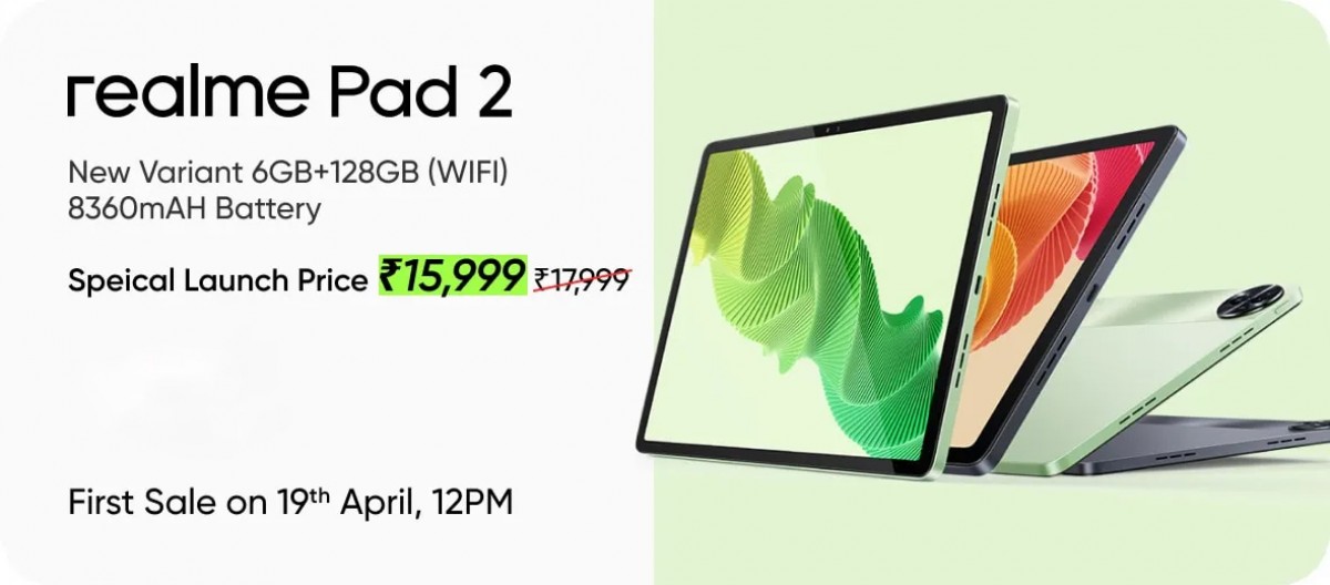 Realme Запуск Pad 2 Wi-Fi Edition и Buds T110 в Индии