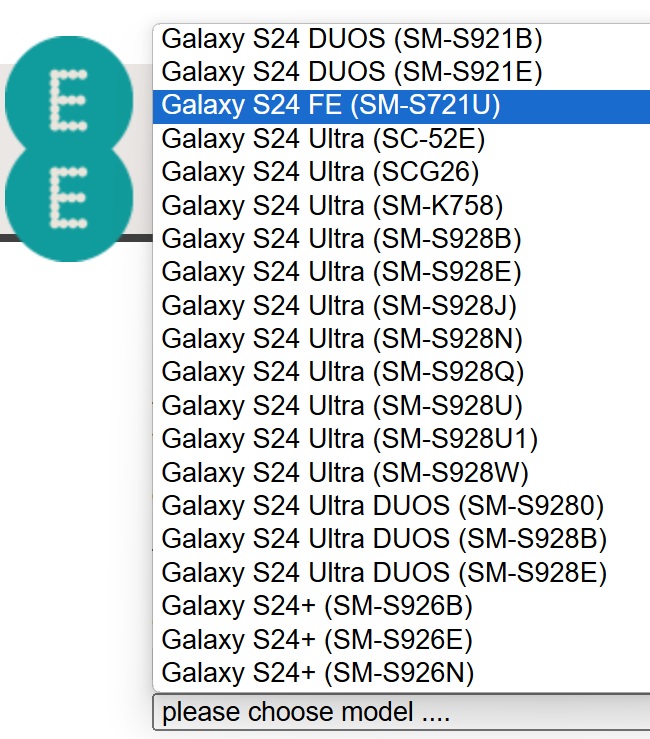 Название Samsung Galaxy S24 FE подтверждено британским оператором связи