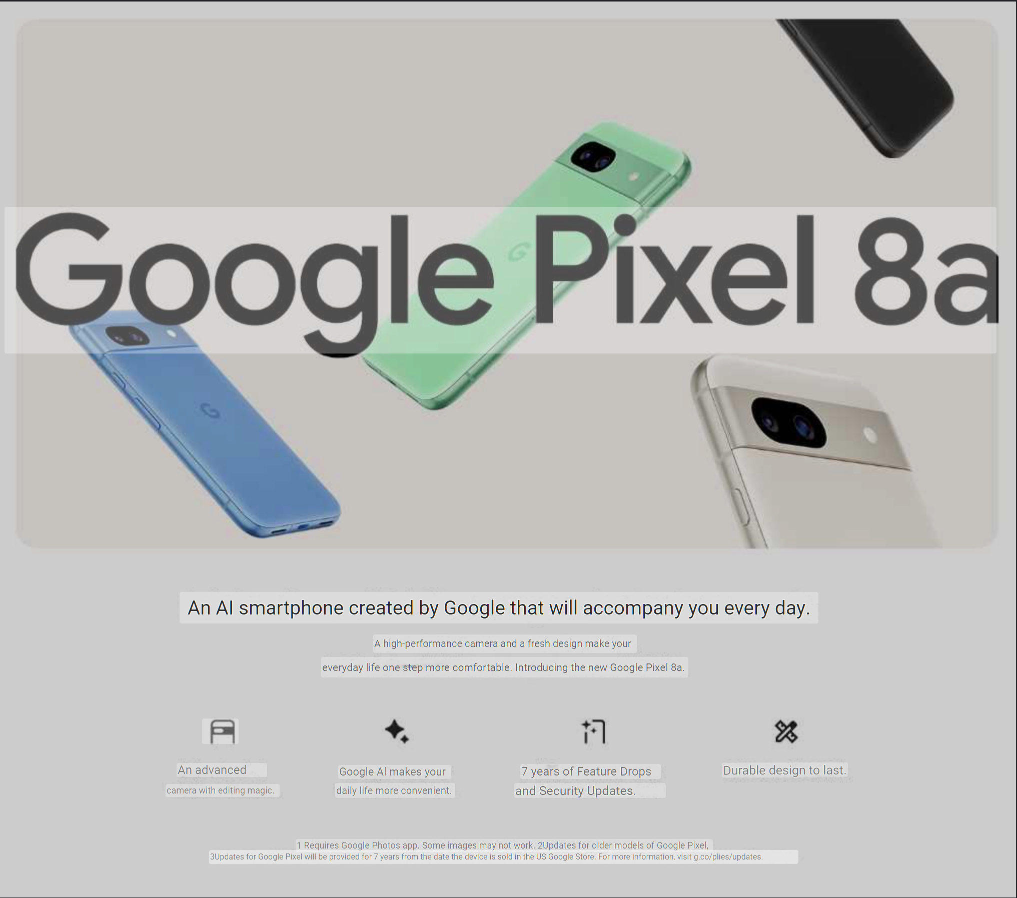 Google Pixel 8a marketing materials leak