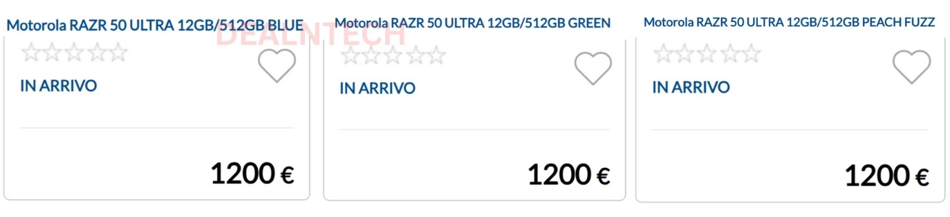 Утечка цен на Motorola Razr 50 Ultra