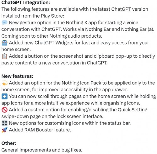 Nothing Phone (1)'s Nothing OS 2.5.5 update changelog