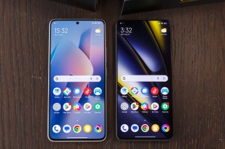 The Poco F6 Pro on the left, F6 on the right