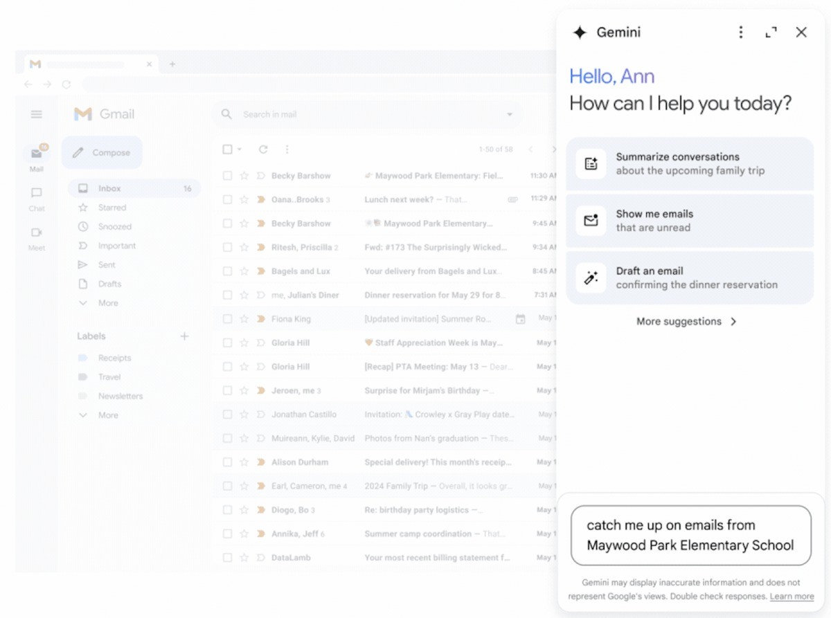Google brings Gemini to the Gmail side panel