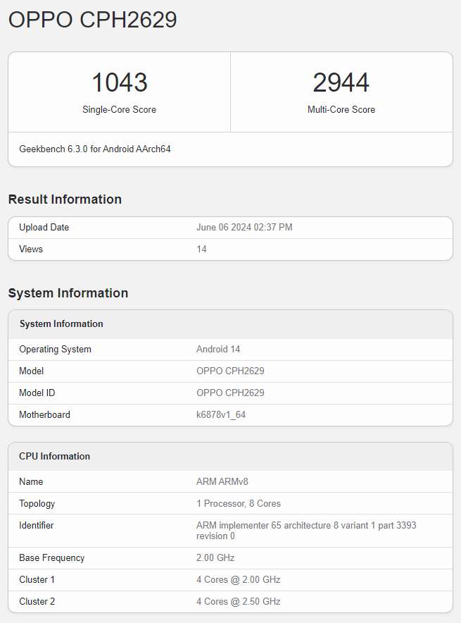 Oppo Reno12 Pro global variant runs Geekbench with Dimensity 7300