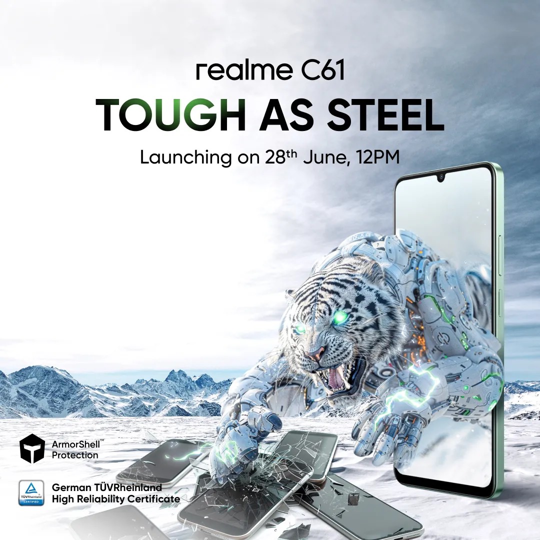 Realme C61 поступит в продажу 28 июня.