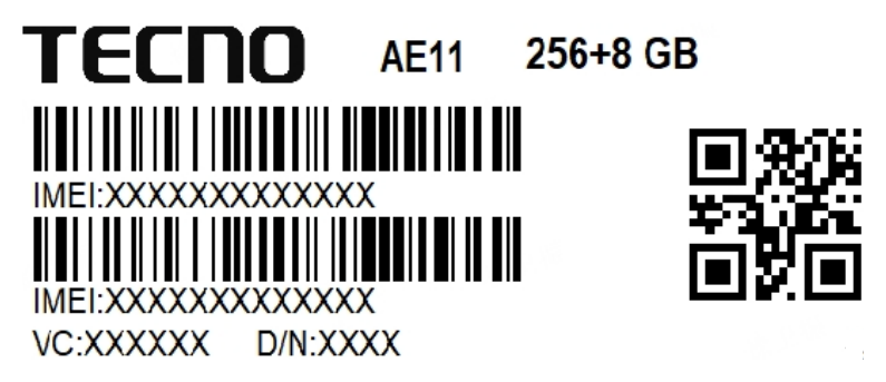 Tecno Phantom V2 Flip (AE11) FCC label