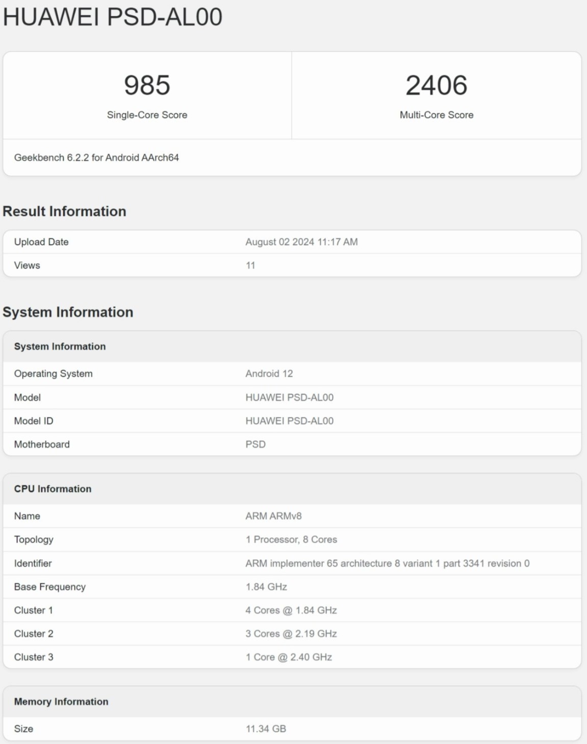 Huawei nova Flip появился на Geekbench перед дебютом