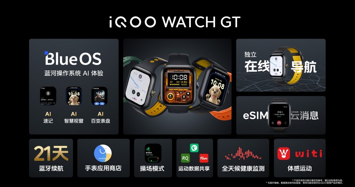 iQOO Watch GT unveiled with a 1.85'' display, cheap iQOO TWS 1i feature low latency mode