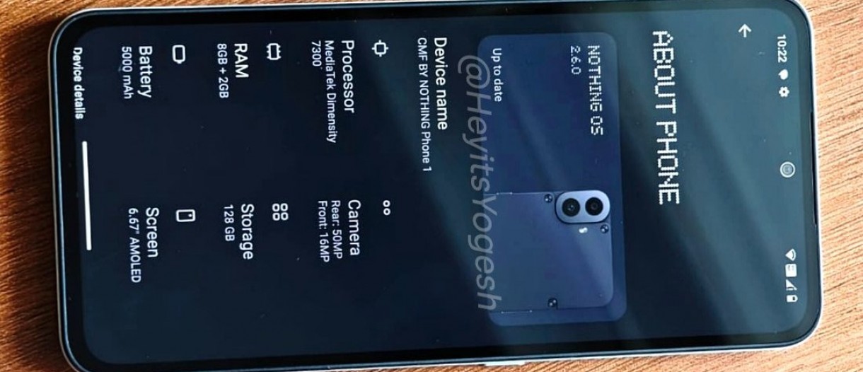 Nothing CMF Phone 1 full frontal live image leaks  – GSMArena.com news