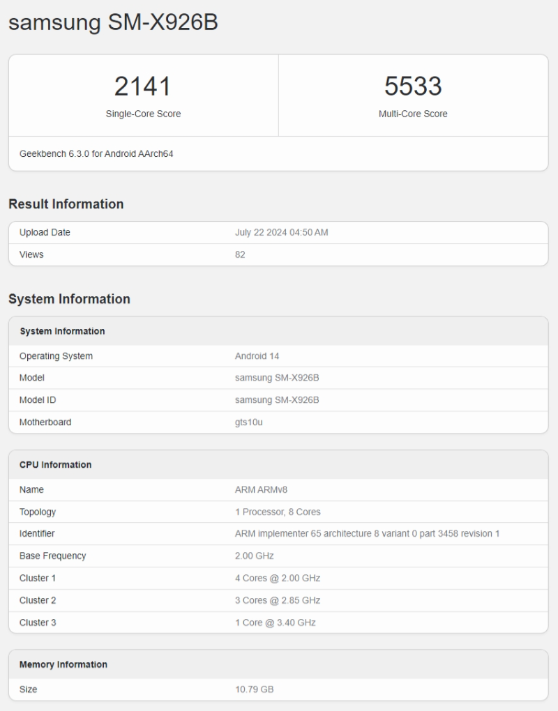 Both Samsung Galaxy Tab S10 slates will use the Dimensity 9300+, Tab S10 Ultra result spotted