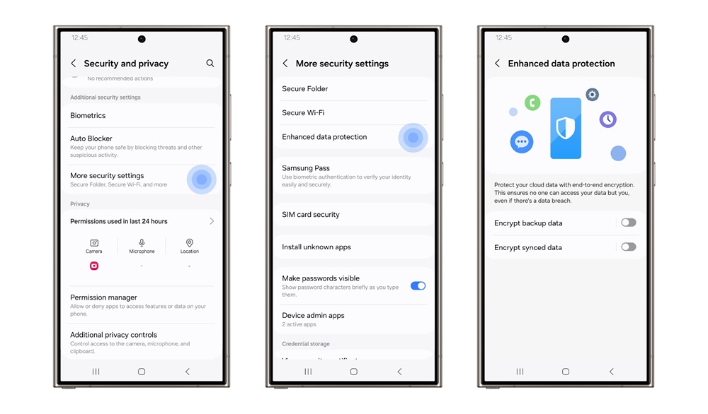 Samsung adds Private Sharing mode to Quick Share, E2E encryption for backups, synced data