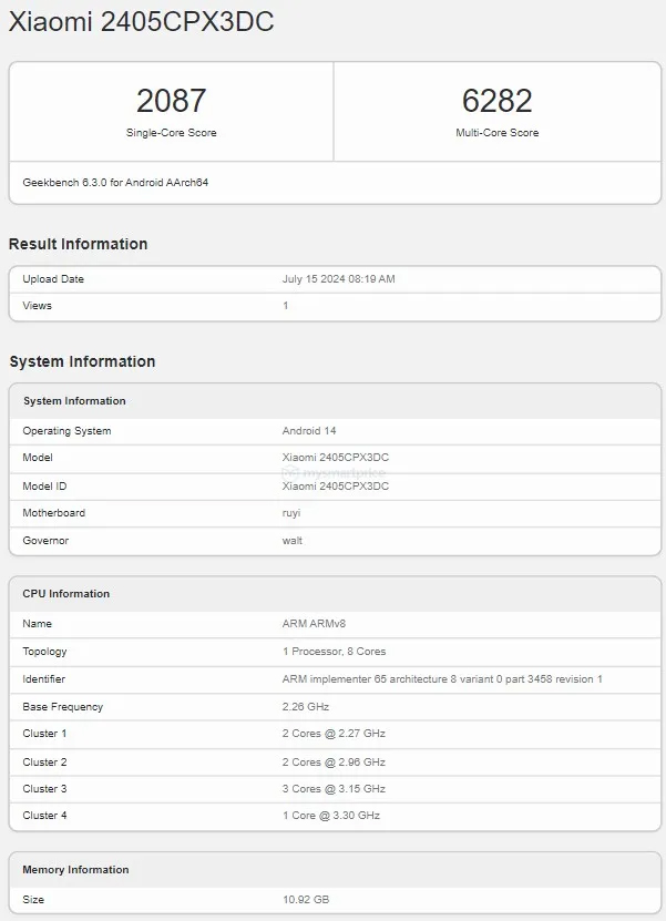 Xiaomi Mix Flip passes by Geekbench with SD 8 Gen 3