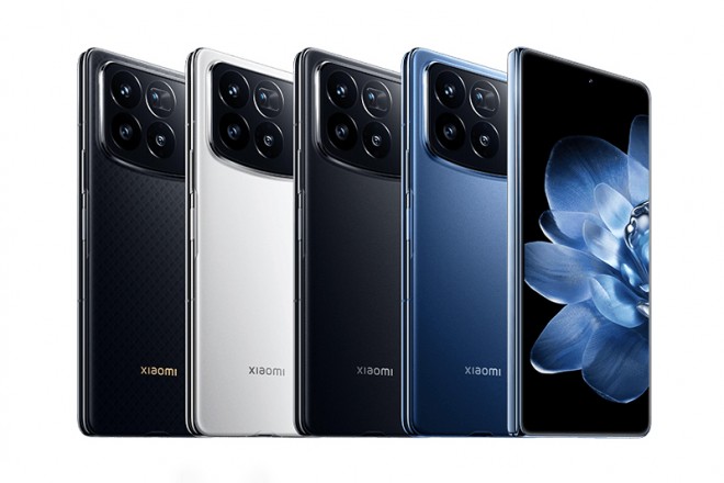 Xiaomi Mix Fold 4 in black, white and blue