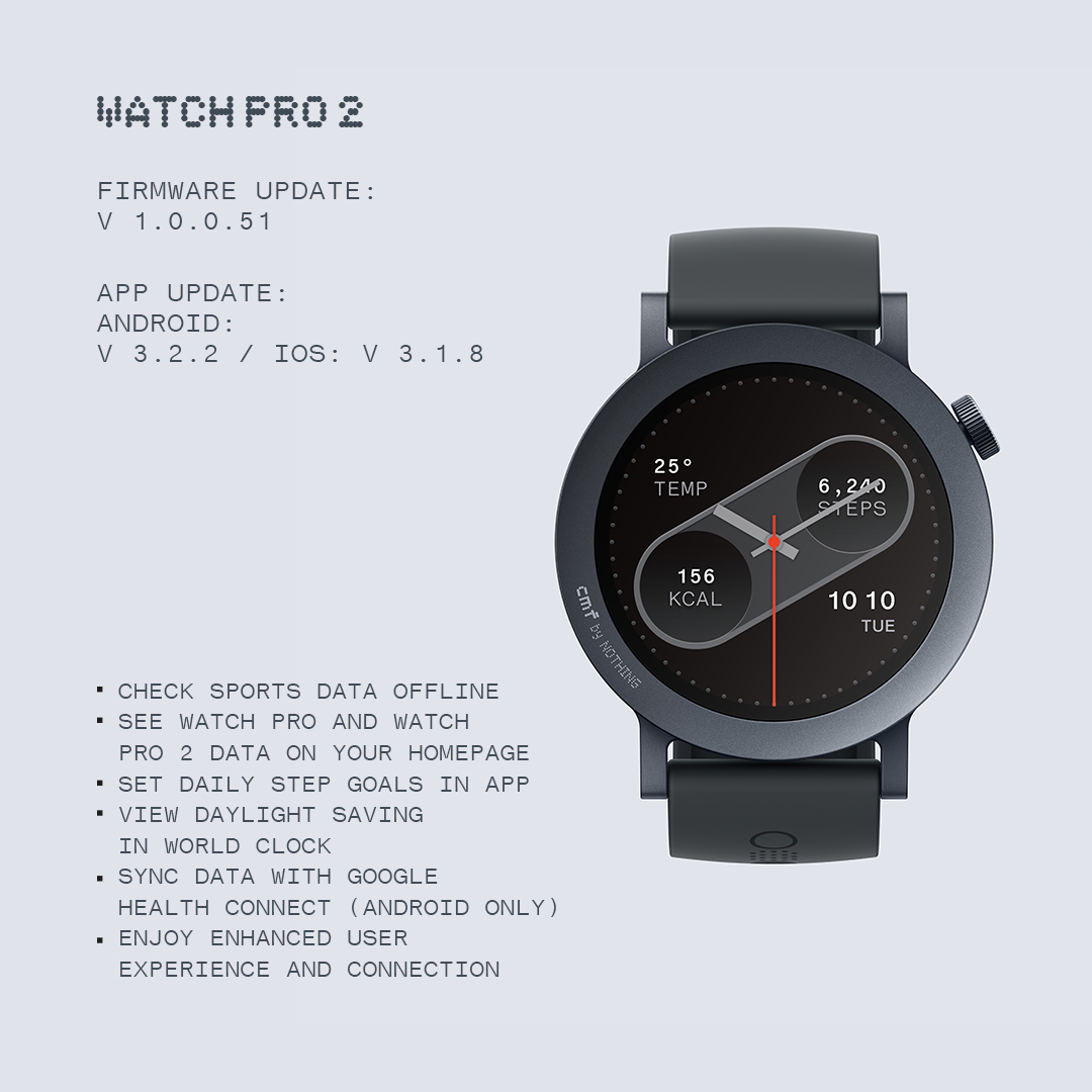 CMF Watch Pro 2 update adds Google Health Connect syncing