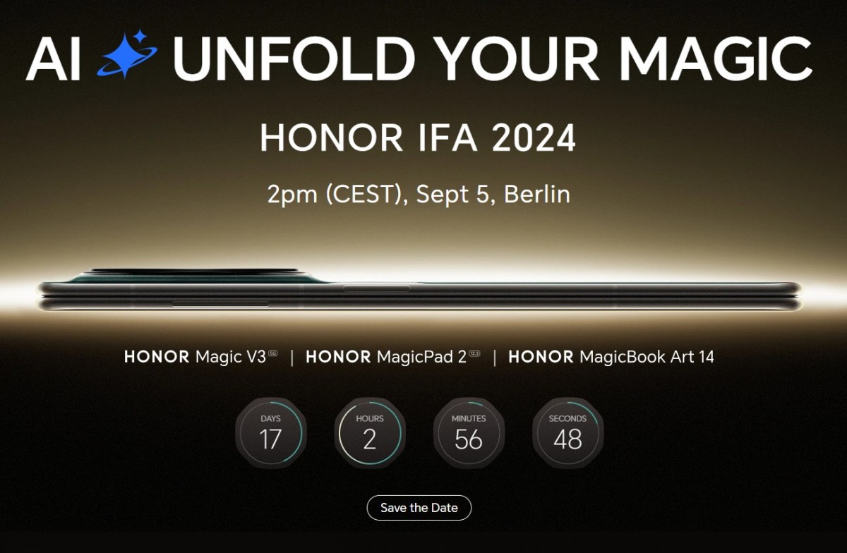 The Honor Magic V3 foldable flagship will make its global debut at IFA this September