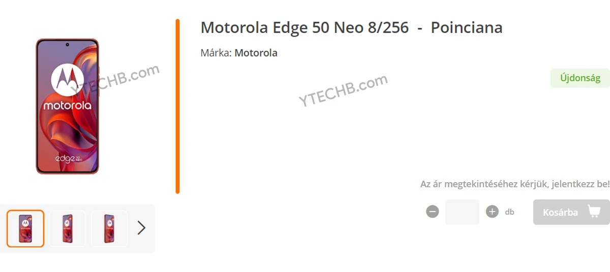 Motorola Edge 50 Neo появляется на сайтах розничных продавцов, подтверждает палитру Pantone