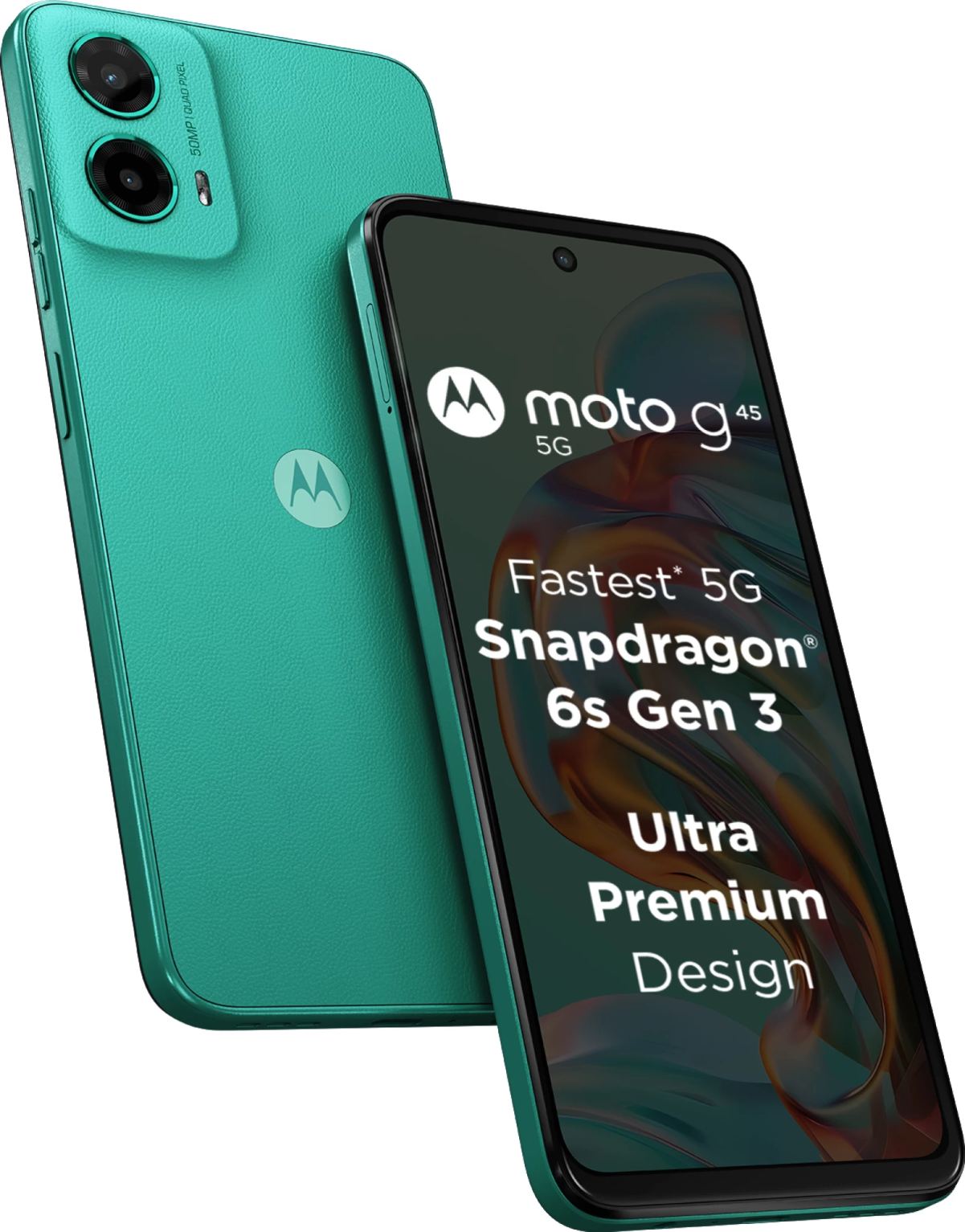 Moto G45 поставляется в ярких цветах и ​​по агрессивной цене.