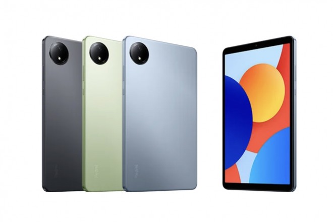 Redmi Pad 8.7 SE in Graphite Gray, Aurora Green, and Sky Blue