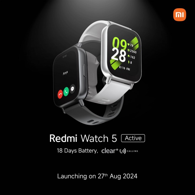 Redmi Watch 5 Active is launching on August 27 in India