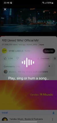 Music recognition in Circle to Search