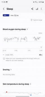 Sleep analysis on Samsung Health