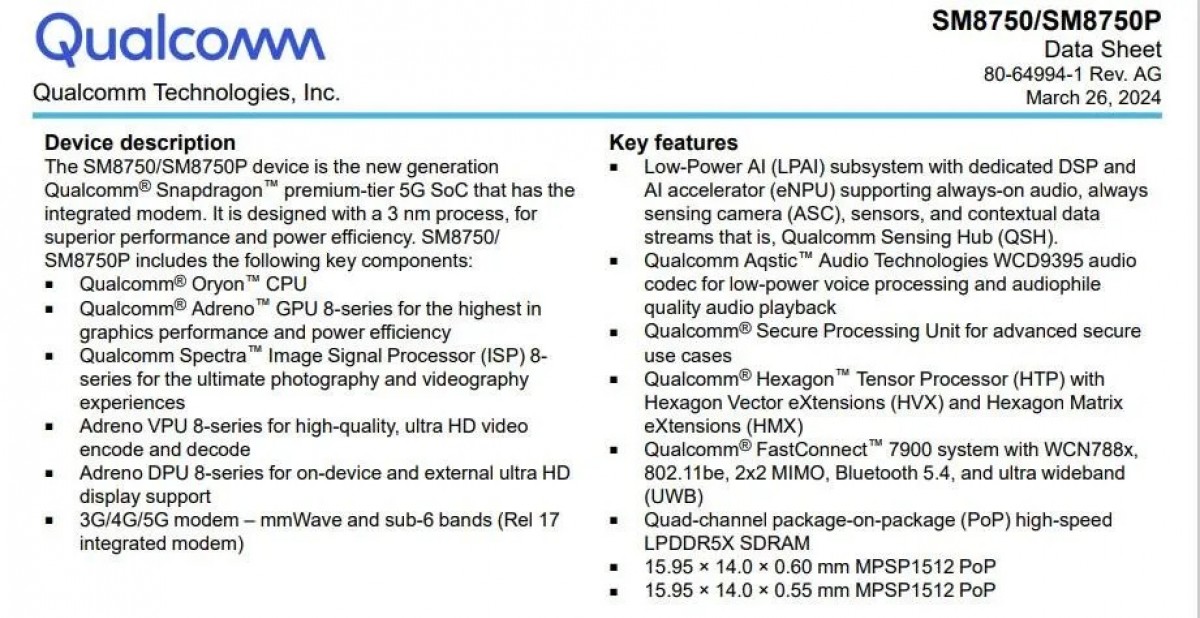 Leaked slide reveals that the Snapdragon 8 Gen 4 is a 3nm chip with an Oryon CPU