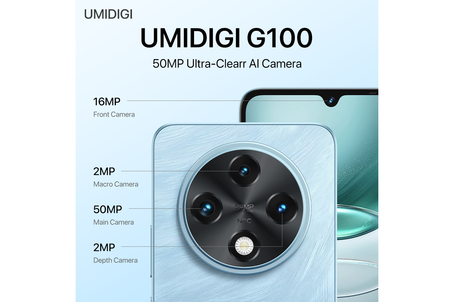 Umidigi G100 официально представлен с основной камерой на 50 МП и аккумулятором емкостью 6000 мАч.