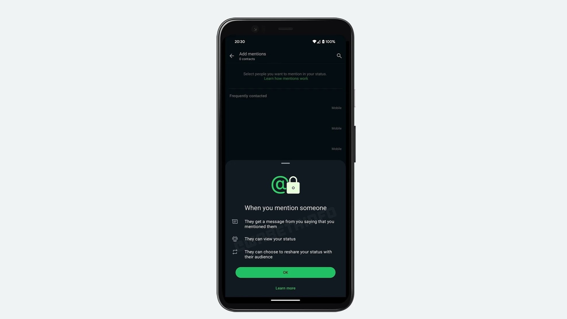 Бета-версия WhatsApp для Android получила функцию упоминания обновлений статуса