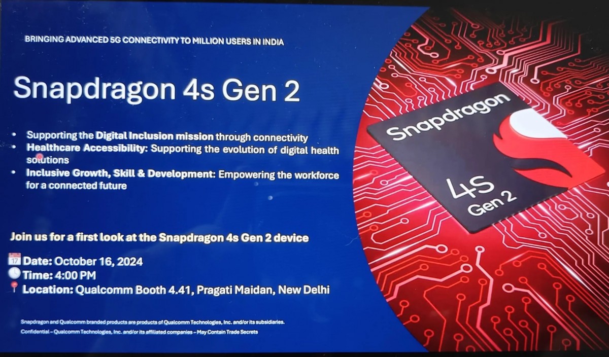 The first Snapdragon 4s Gen 2 smartphone will arrive next week