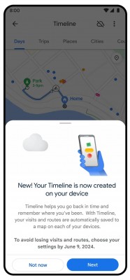 Timeline data is now stored on your device