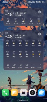 Widget d'application météo