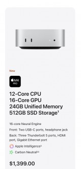 Новые конфигурации Mac mini