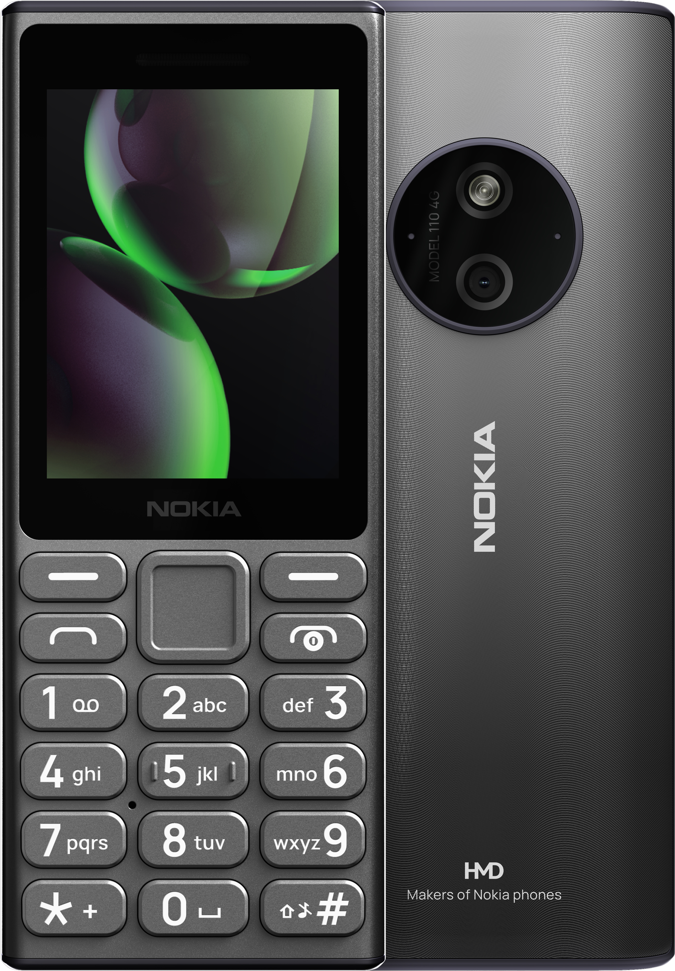 Nokia 110 4G (2024) — базовый функциональный телефон со знакомым внешним видом.