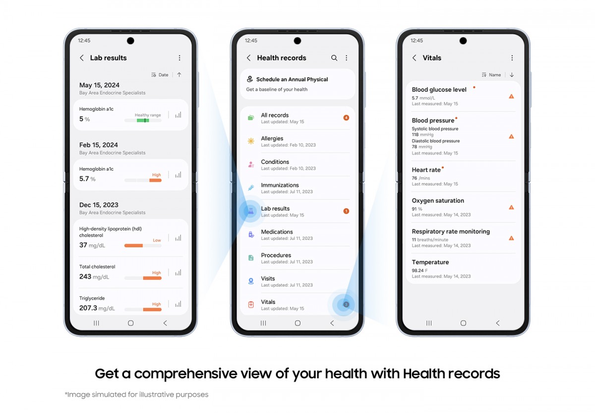 A atualização do aplicativo Samsung Health permite que você visualize seus registros médicos, acompanhe seus medicamentos e alimentos