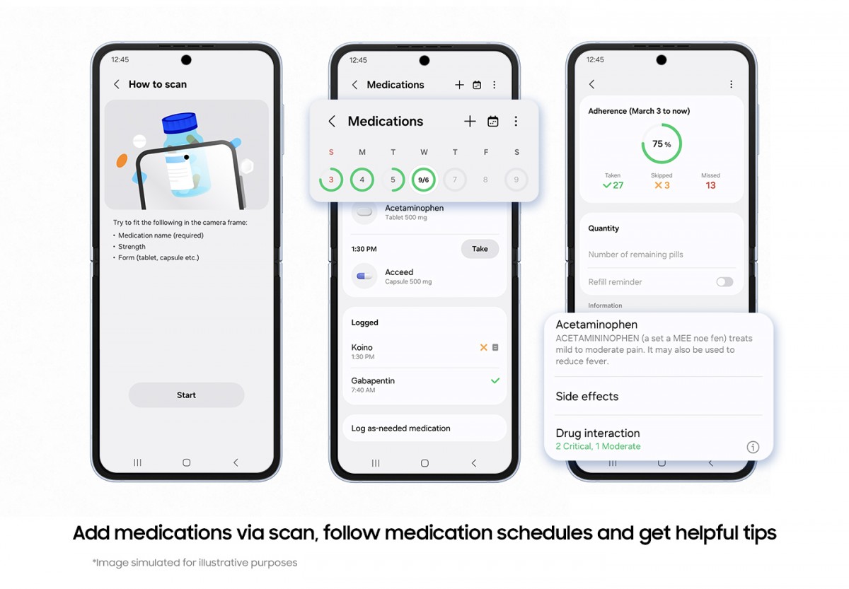 A atualização do aplicativo Samsung Health permite que você visualize seus registros médicos, acompanhe seus medicamentos e alimentos