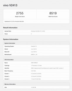 vivo X200 Pro Geekbench run and SGS Fimko listing