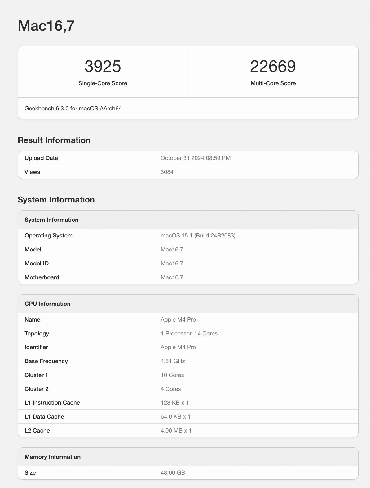 Apple M4 Pro benchmark shows it outperforms the M3 Max