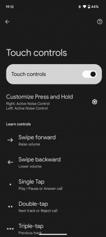 Touch controls