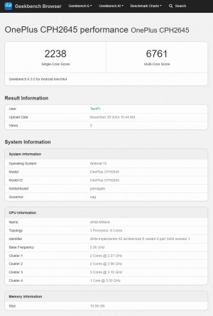 Geekbench 6 result