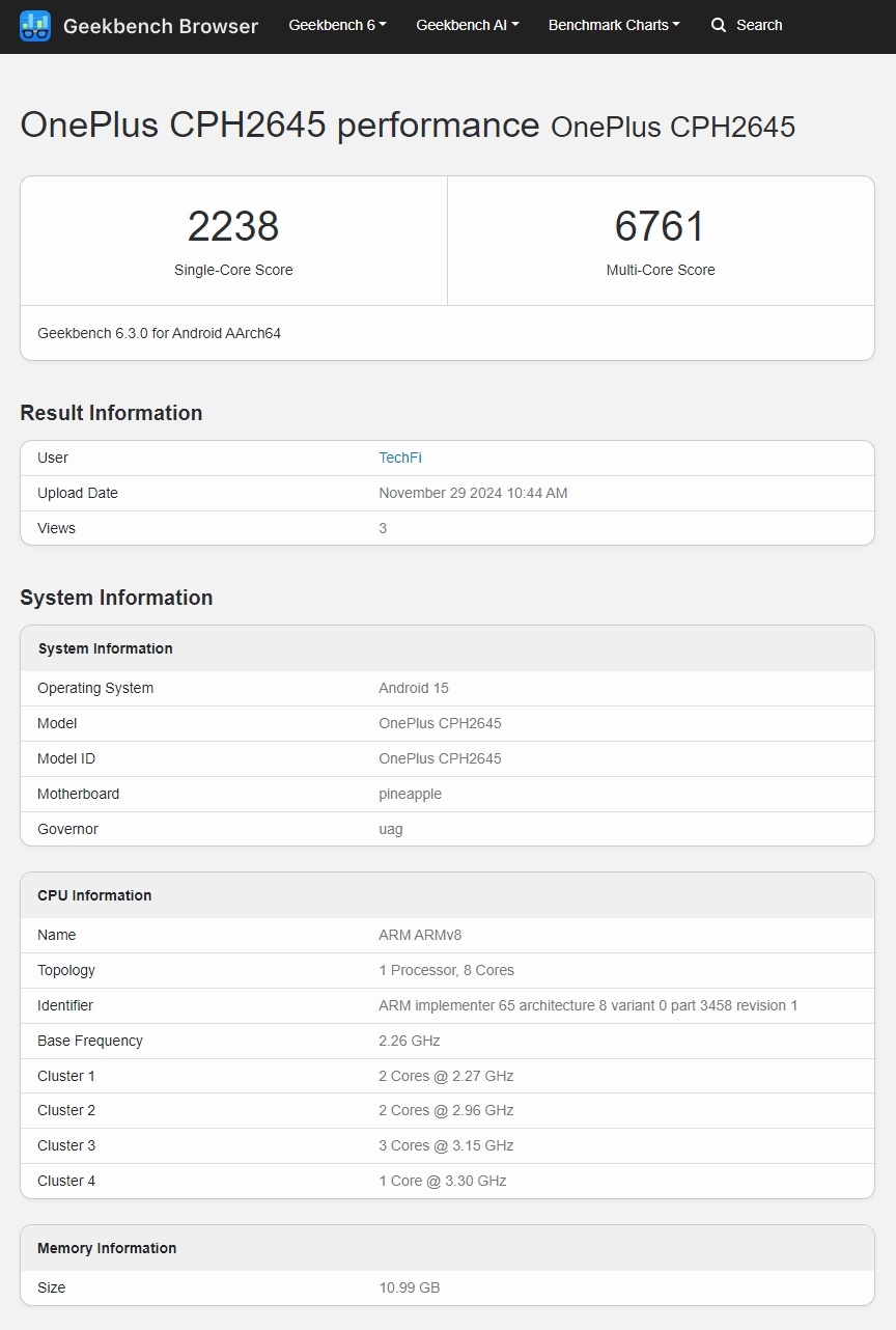 Unannounced OnePlus 13R appears on a leaked Geekbench listing