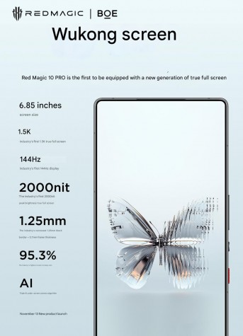 Red Magic 10 Pro+ display specifications