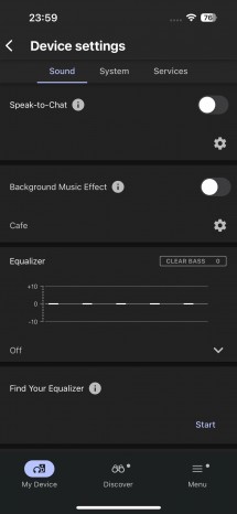 Sound settings