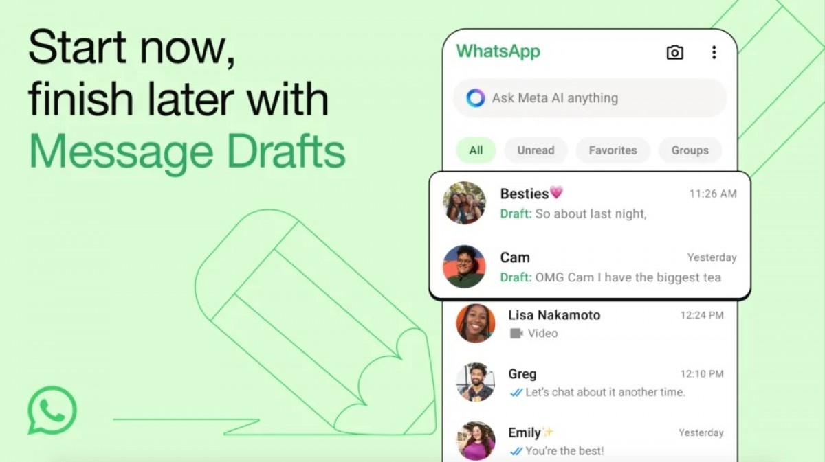 WhatsApp finally gets the message drafts feature, but the messages don't sync across devices