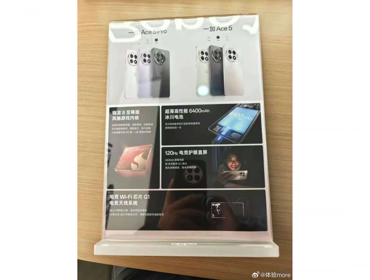 OnePlus Ace 5 and Ace 5 Pro promo materials leak